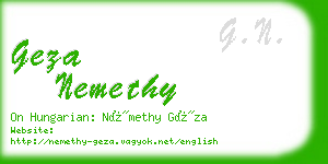 geza nemethy business card